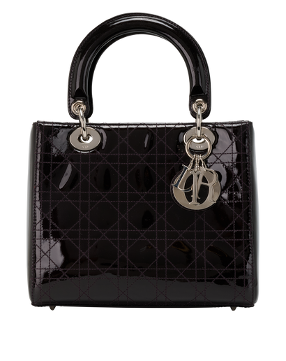 Medium Lady Dior, &pound;1,500, Handbags, Purple, Patent Leather, Front view